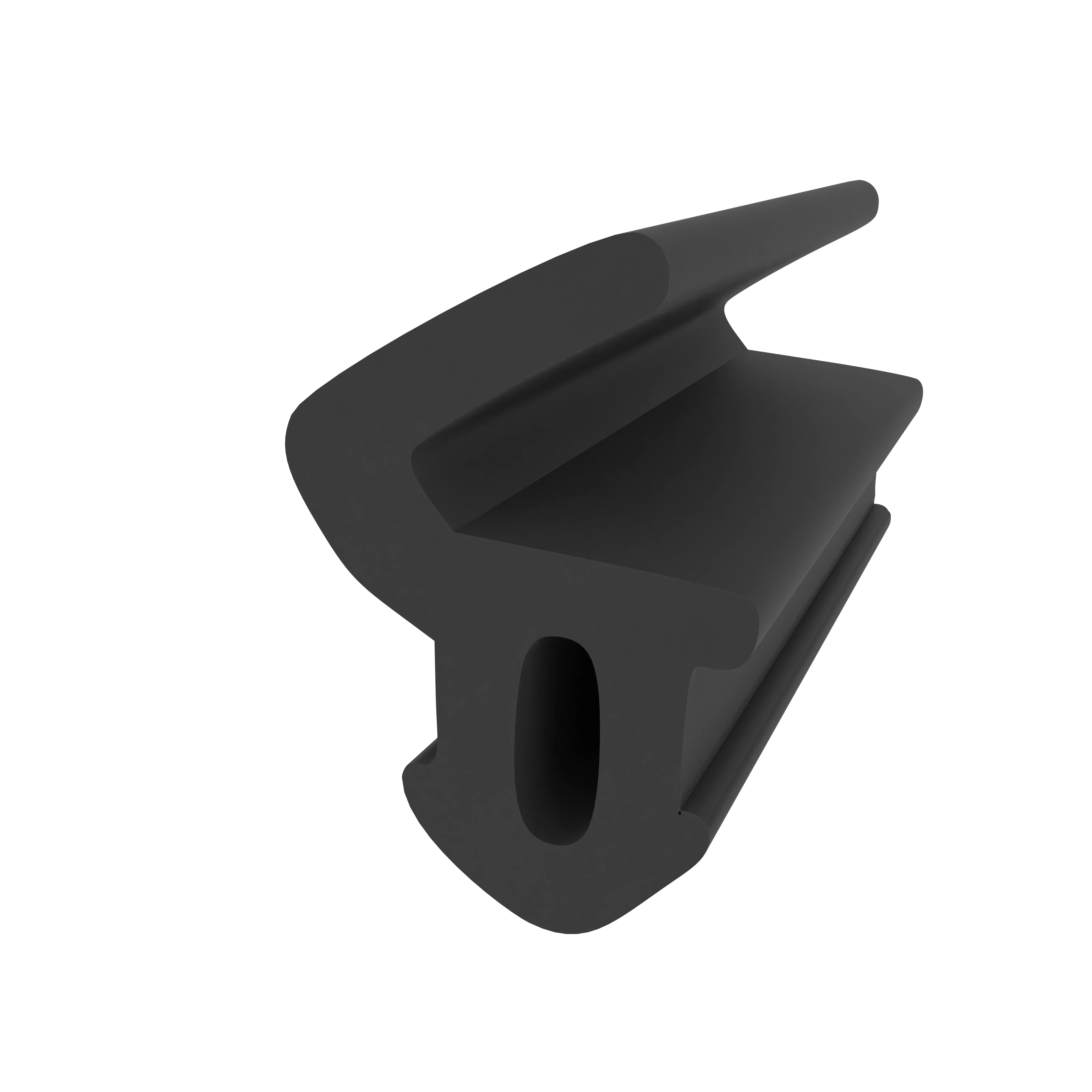 Lippendichtungen - Anschlagdichtung mit Lippe und profiliertem Fuß | 12 mm Höhe | Farbe: schwarz