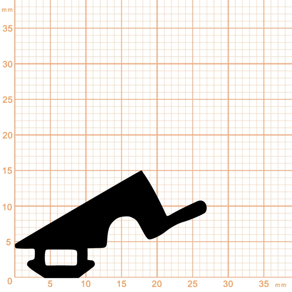 Türrahmen Dichtung - Mitteldichtung für Metall- und Kunststofffenster | 15 mm Höhe | Farbe: schwarz