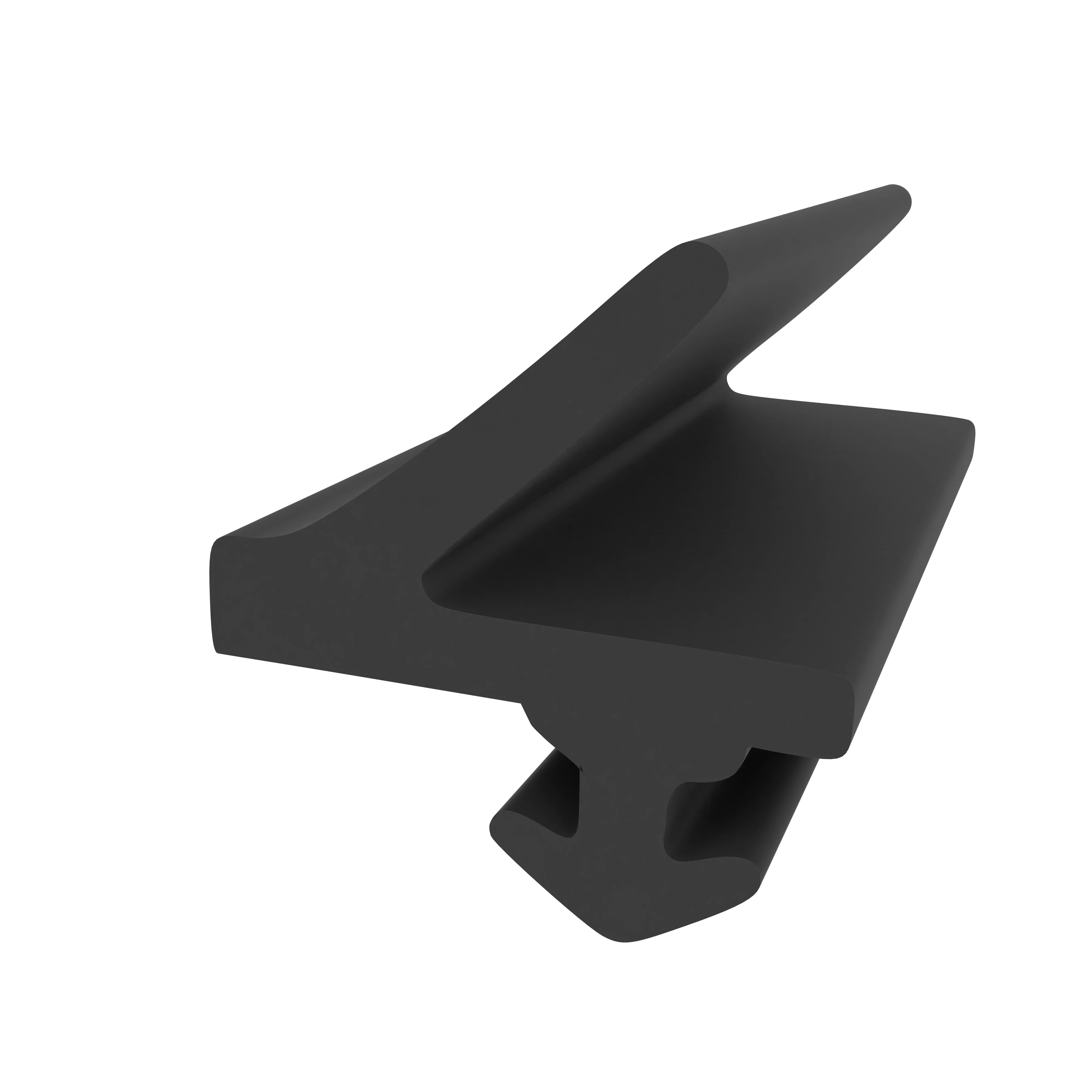 Anschlagdichtung mit Lippe und profiliertem Fuß | 10 mm Höhe | Farbe: schwarz  Anschlagdichtung mit Lippe und profiliertem Fuß | 10 mm Höhe | Farbe: schwarz