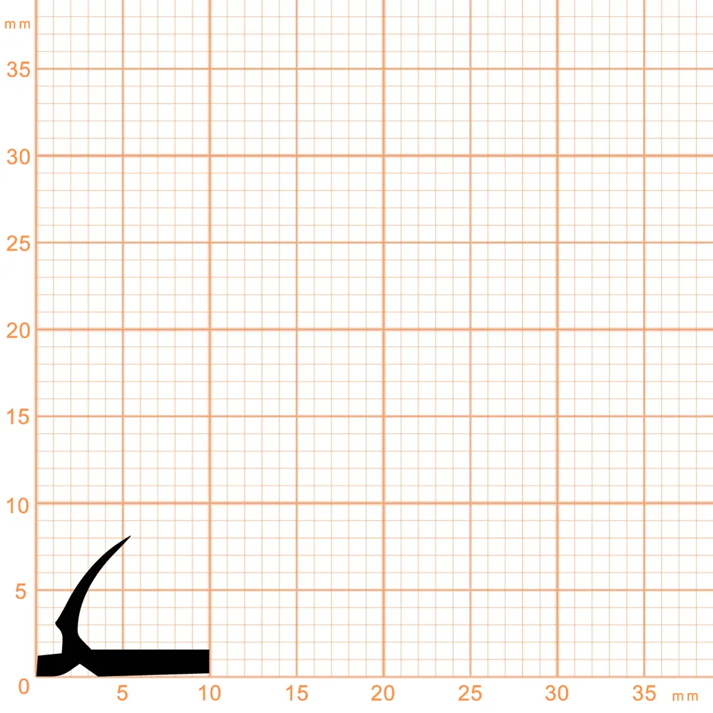 Lippendichtungen - Anschlagdichtung mit Lippe und glattem Fuß | 8 mm Höhe | Farbe: grau 