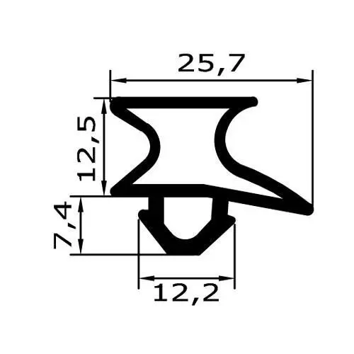 Kühlschrankdichtungsrahmen | 19,9 mm Höhe | Farbe: grau