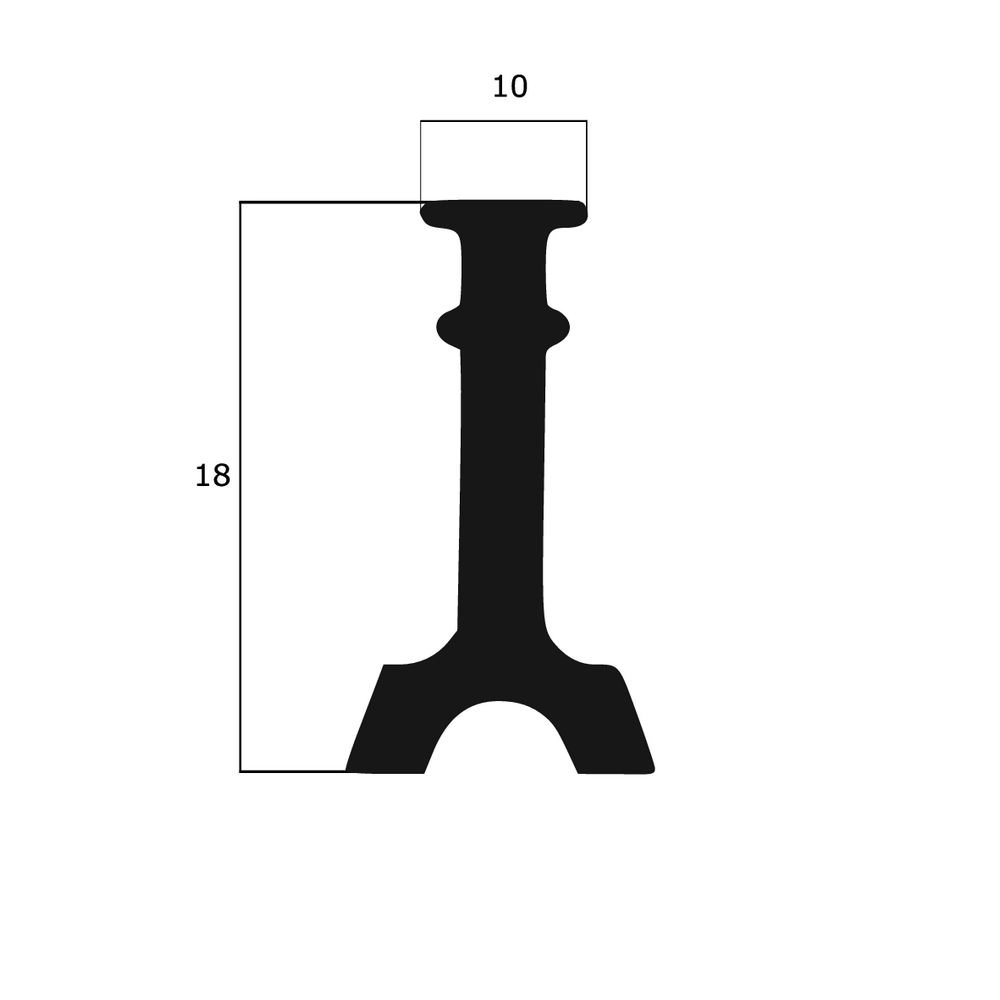 Türrahmen Dichtung - Anschlagdichtung mit Lippe | 18 mm Höhe | Farbe: weiß 