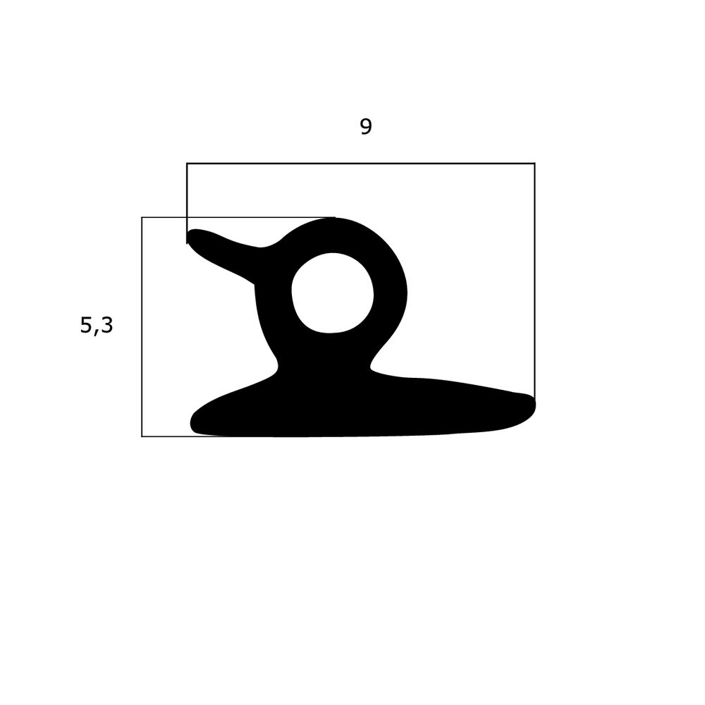 Rollladenkasten-Abdeckprofile - Rollladendichtprofil für VEKA Fenster | Höhe: 5,3 mm | Farbe: schwarz 