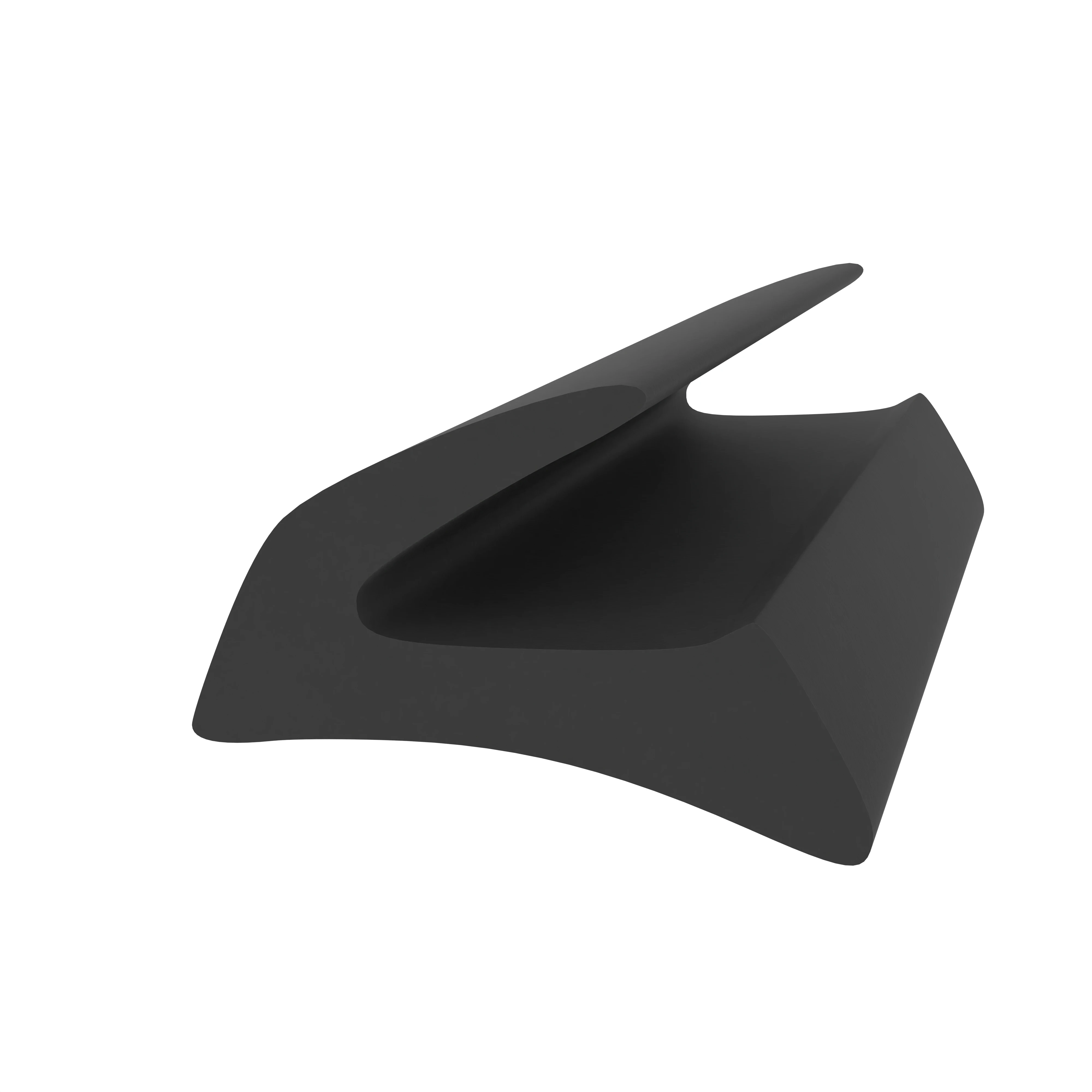 Lippendichtungen - Anschlagdichtung mit Lippe und glattem Fuß | 5 mm Höhe | Farbe: schwarz 