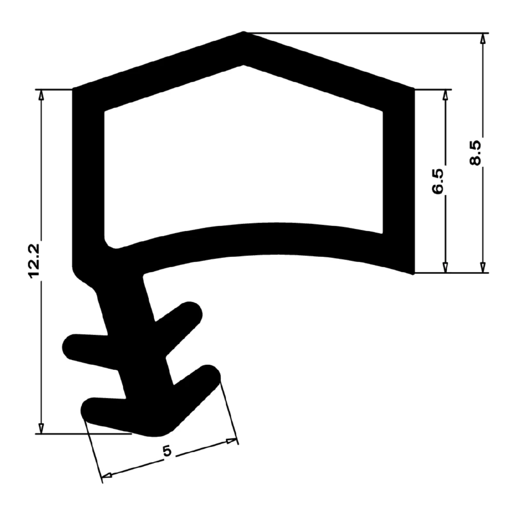 Holzzargendichtung für Haustüren | 12 mm Falzbreite | Farbe: weiß
