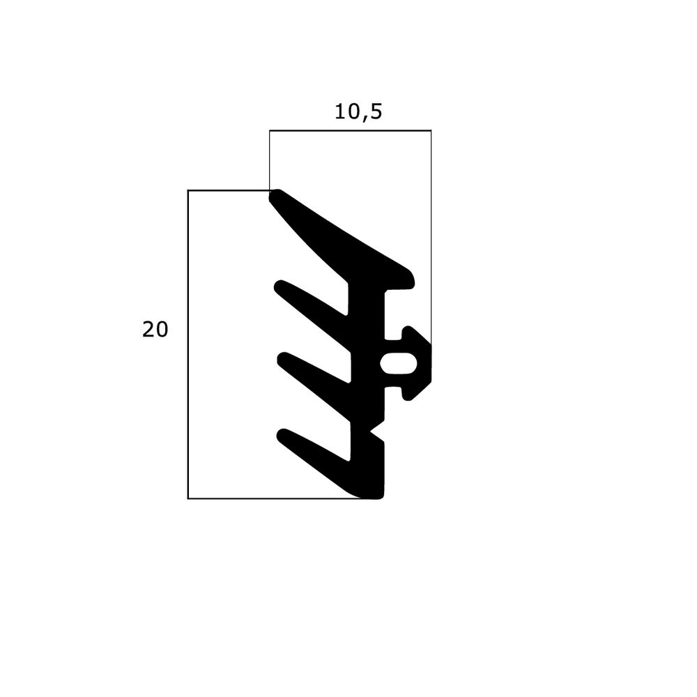 Verglasungsdichtungen - Verglasungsdichtung für Fenster | 10,5 mm Breite | Farbe: schwarz