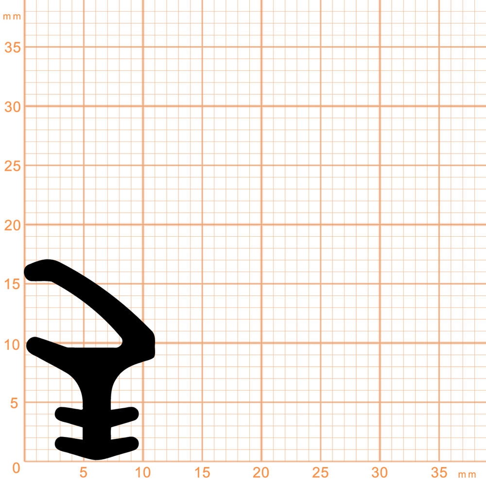 Türrahmen Dichtung - Stahlzargendichtung für Stahlprofile | 11 mm Breite | Farbe: weiß