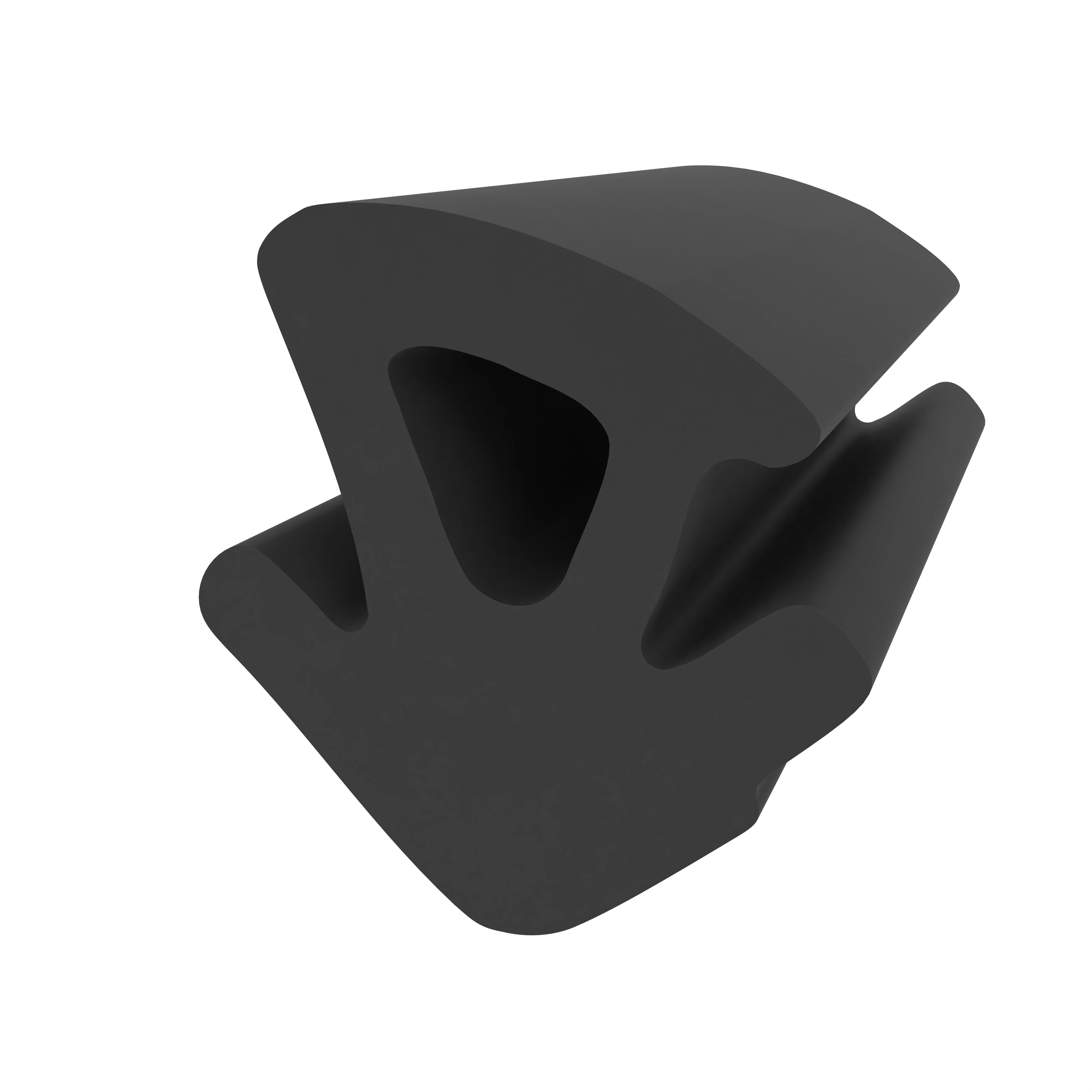 Lippendichtungen - Anschlagdichtung mit Schlauch | 6 mm Höhe | Farbe: schwarz 