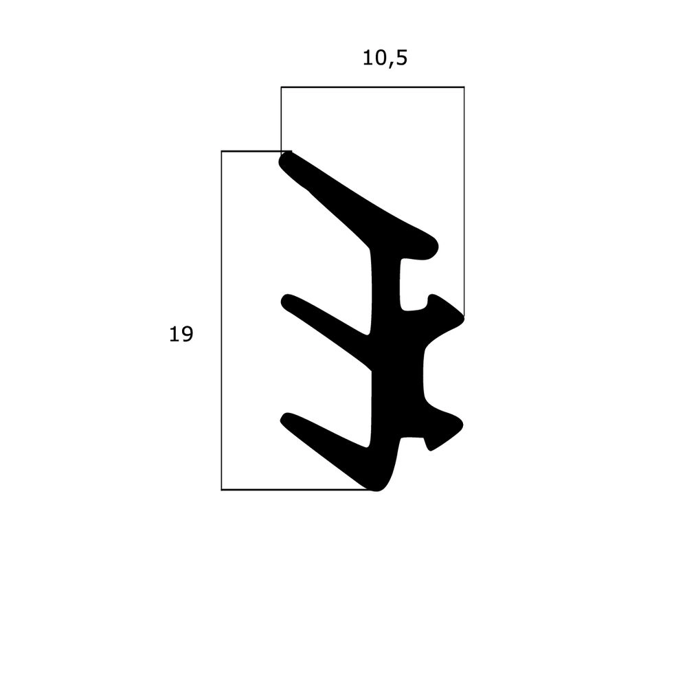 Verglasungsdichtungen - Verglasungsdichtung für Fenster | 10,5 mm Breite | Farbe: schwarz