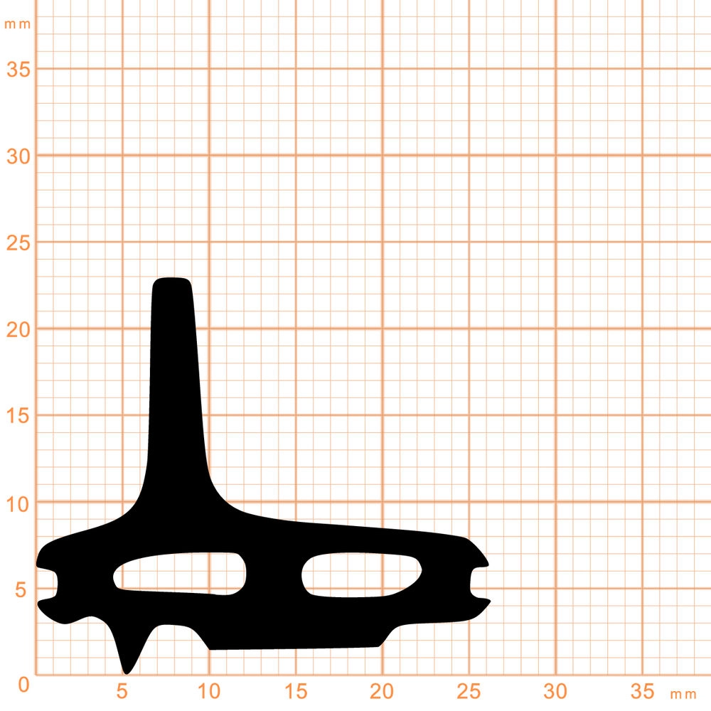 Mitteldichtungen - Mitteldichtung für Metall- und Alufenster | 23 mm Höhe | Farbe: schwarz
