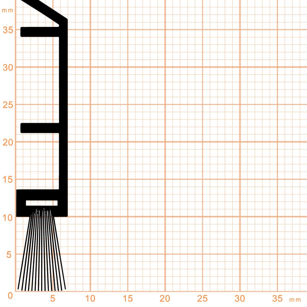 Bürstendichtungen - Bürstendichtung für Türen | Bürstenhöhe: 9 mm | Farbe: braun
