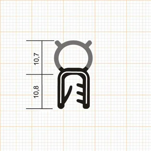 Kantenschutz Dichtprofile - Kantenschutzprofil | Klemmbereich: 1 – 3 mm | Farbe: schwarz