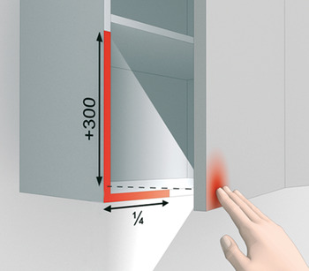 Zubehör Möbeltüren - Adapterplatte für Druckschnäpper | Tip-On Langversion | Farbe: platingrau