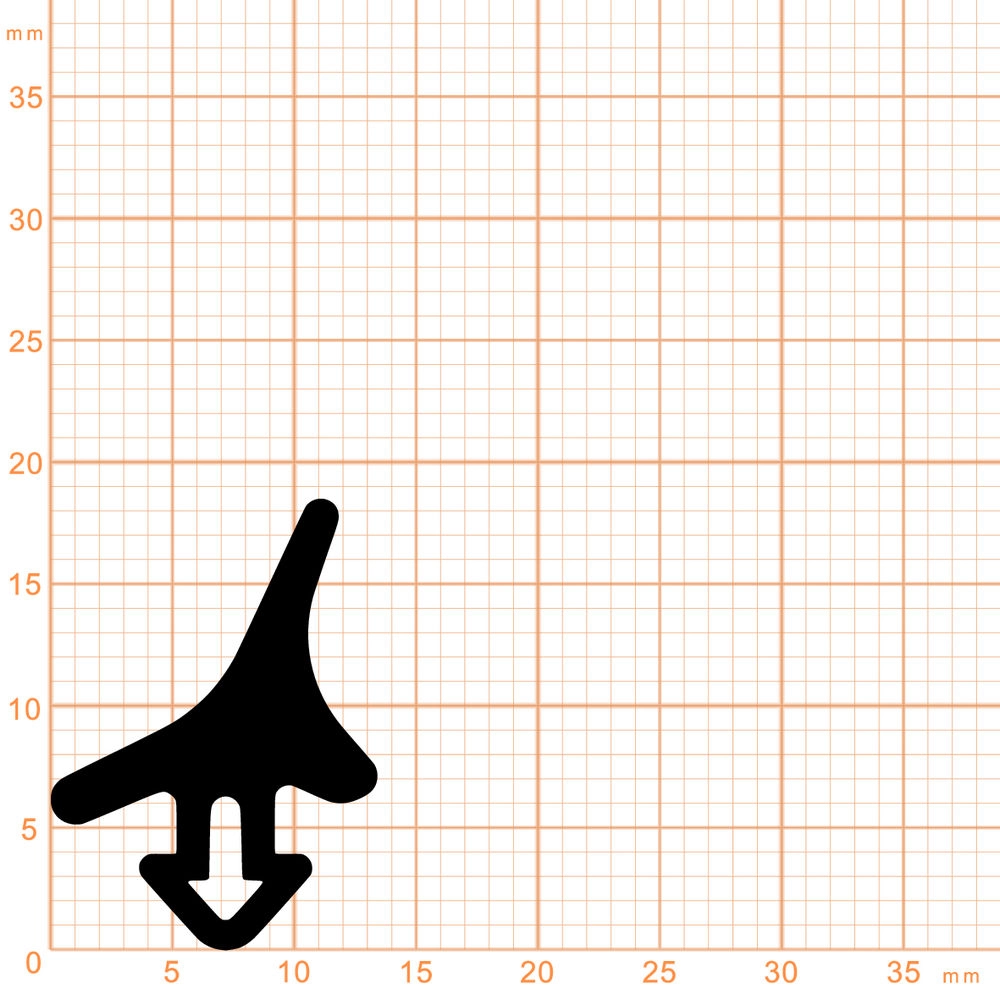 Mitteldichtung für Kunststofffenster | Höhe: 18,6 mm | Farbe: schwarz