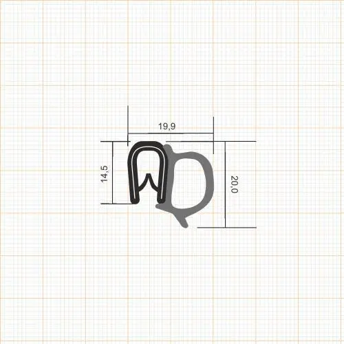 Kantenschutz Dichtprofile - Kantenschutzprofil | Klemmbereich: 1-4 mm | Farbe: schwarz