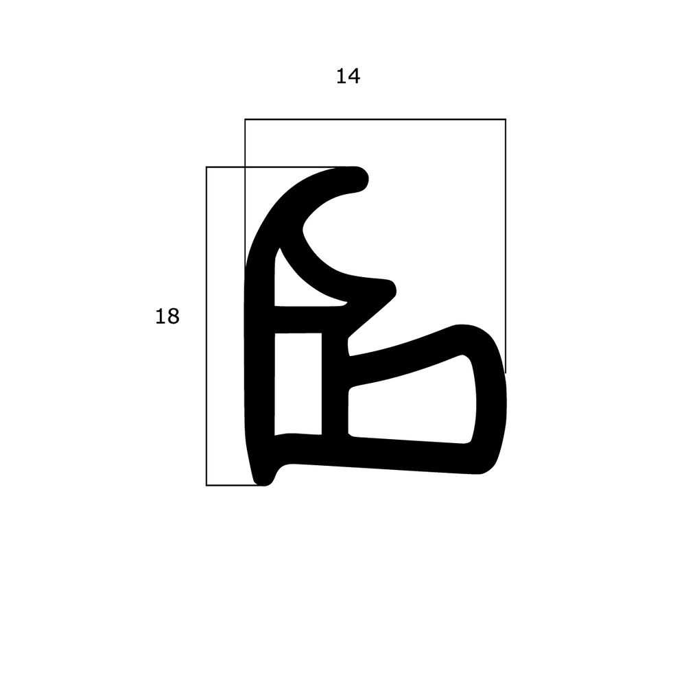 Türrahmen Dichtung - Stahlzargendichtung für Stahlzargen | 14 mm Breite | Farbe: beige