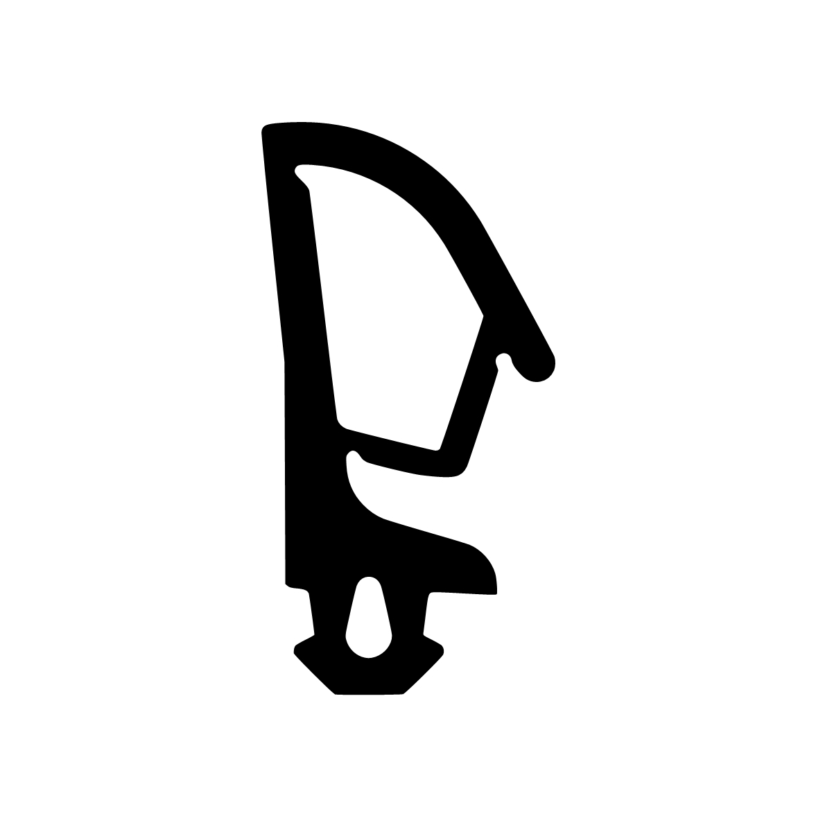 Türrahmen Dichtung - Mitteldichtung für Alufenster | 17 mm Höhe | Farbe: schwarz