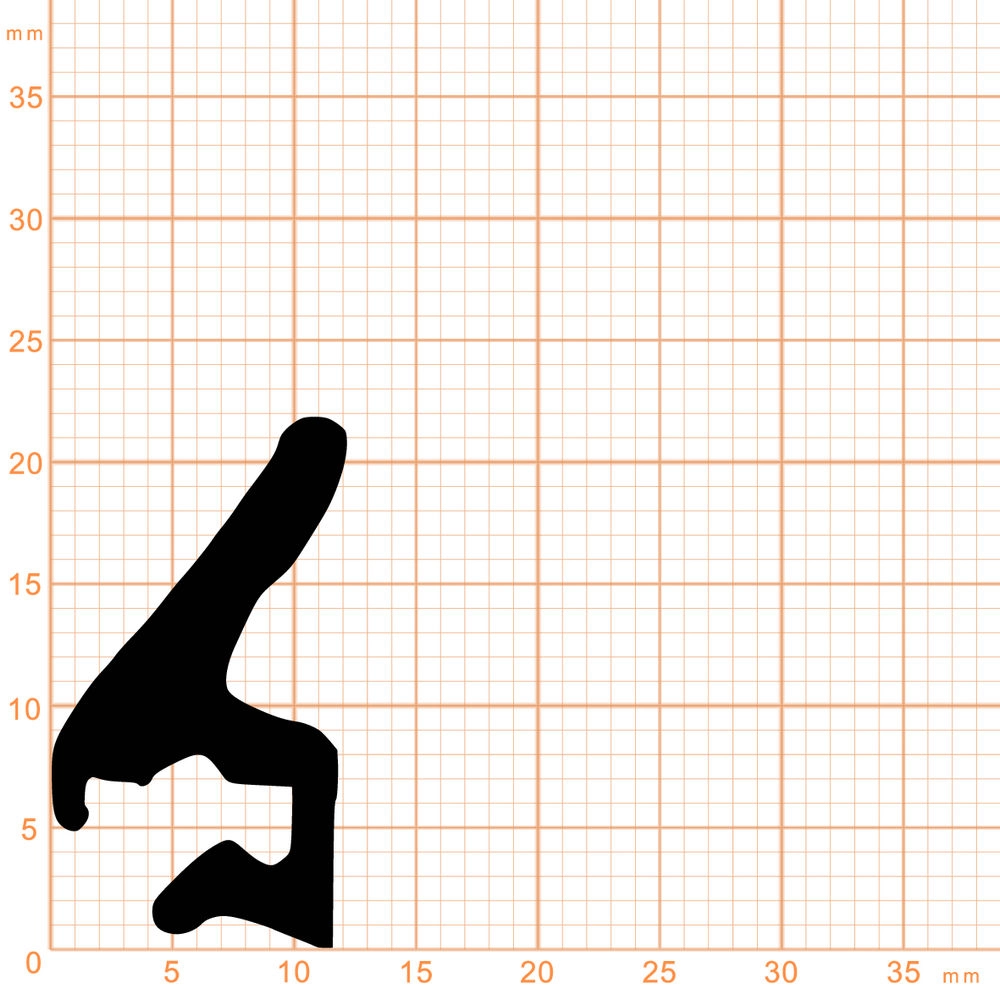Mitteldichtungen - Mitteldichtung für Metall- und Alufenster | 22 mm Höhe | Farbe: schwarz
