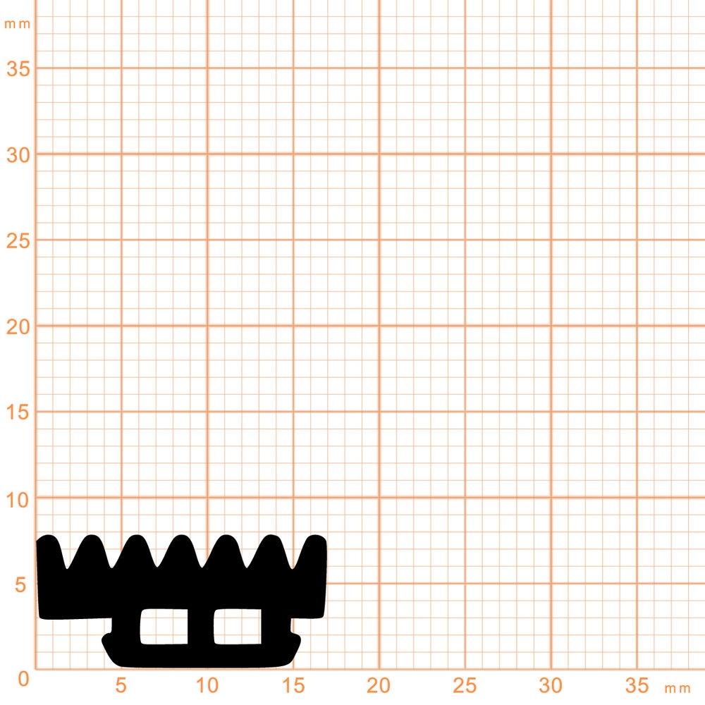 Glasauflage- und Fassadendichtungen - Verglasungsdichtung für Fenster | 8 mm Höhe | Farbe: schwarz