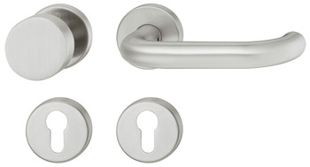 Türdrücker - Türdrücker-Garnitur mit Profilzylinder | Hoppe Paris E138Z/42KV/42KVS | Farbe: silber