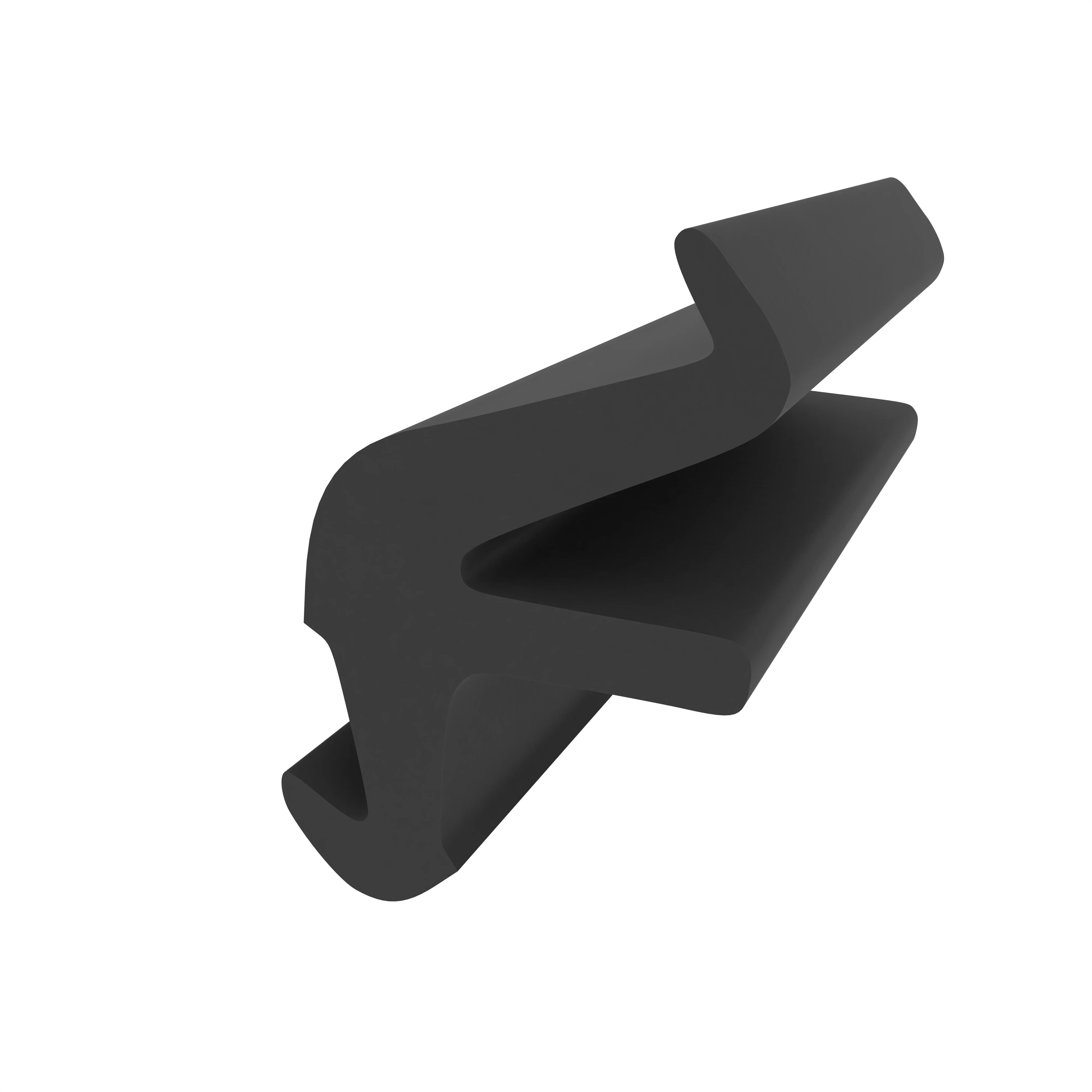 Lippendichtungen - Anschlagdichtung mit Lippe und profiliertem Fuß | 10 mm Breite | Farbe: schwarz