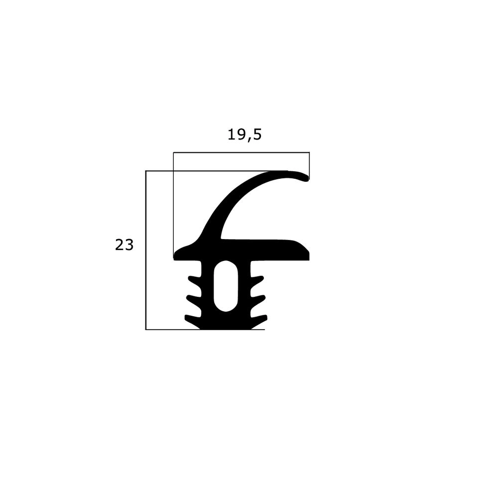 Kühlschrankdichtungen - Kühlschrankdichtung Meterware | Höhe: 23 mm | Farbe: schwarz