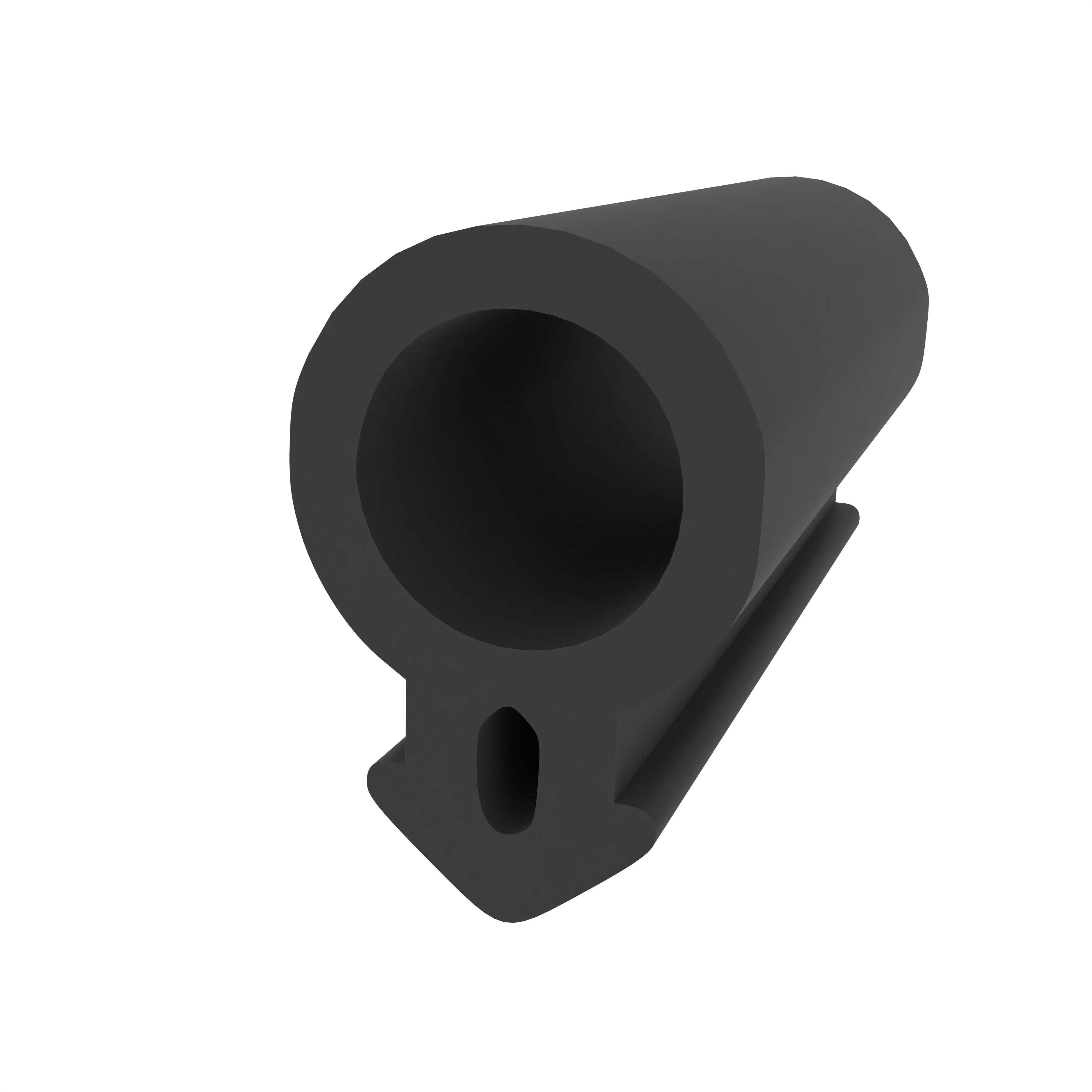 Anschlagdichtung mit Schlauch | 10 mm Höhe | Farbe: schwarz 