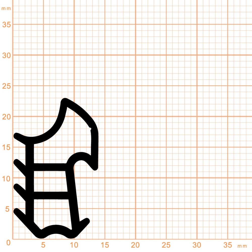 Türrahmen Dichtung - Stahlzargendichtung für Metallzargen | 23 mm Höhe | Farbe: weiß