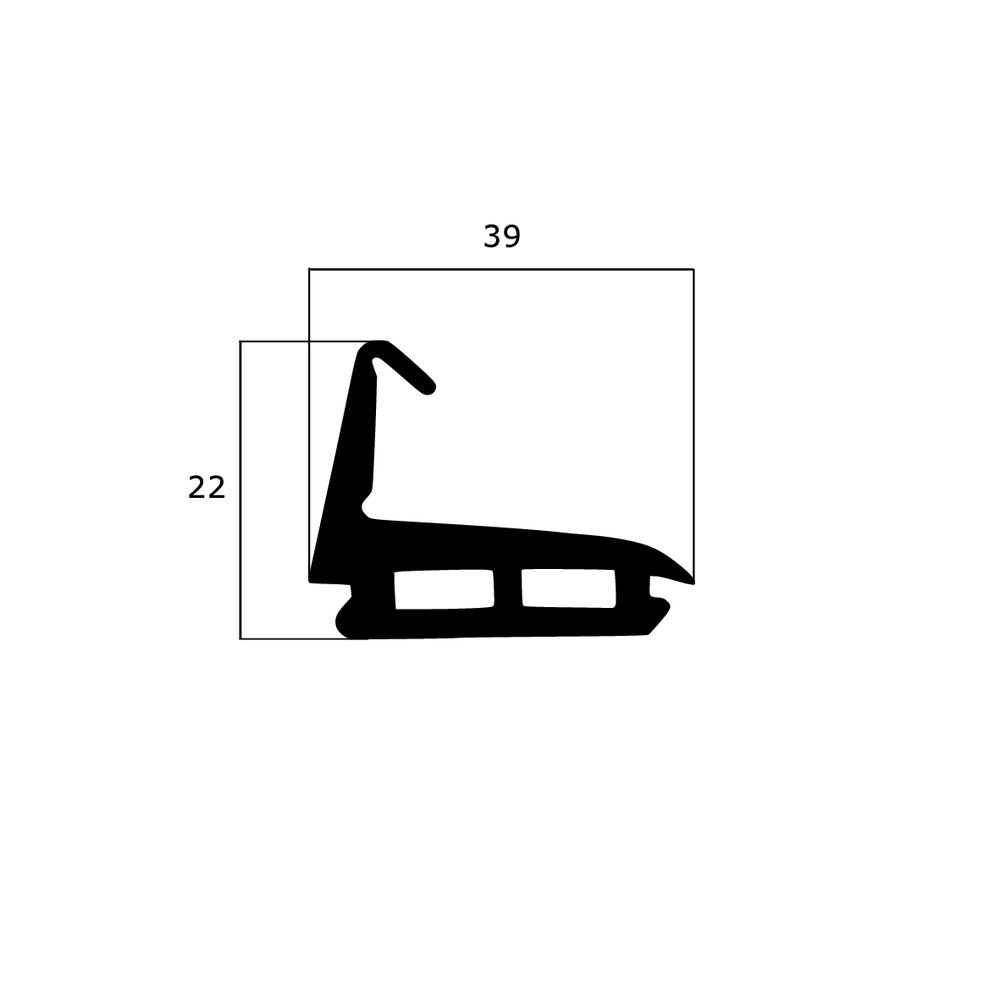 Mitteldichtung für Fenster | Breite: 39 mm | Farbe: schwarz