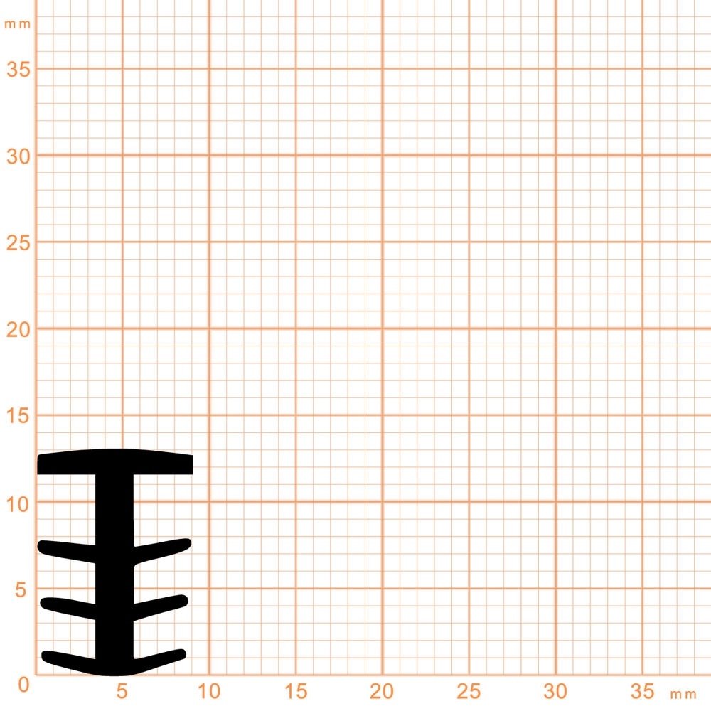 Treppenstufenprofile - Fugenabdeckprofil | Höhe: 13 mm | Farbe: schwarz