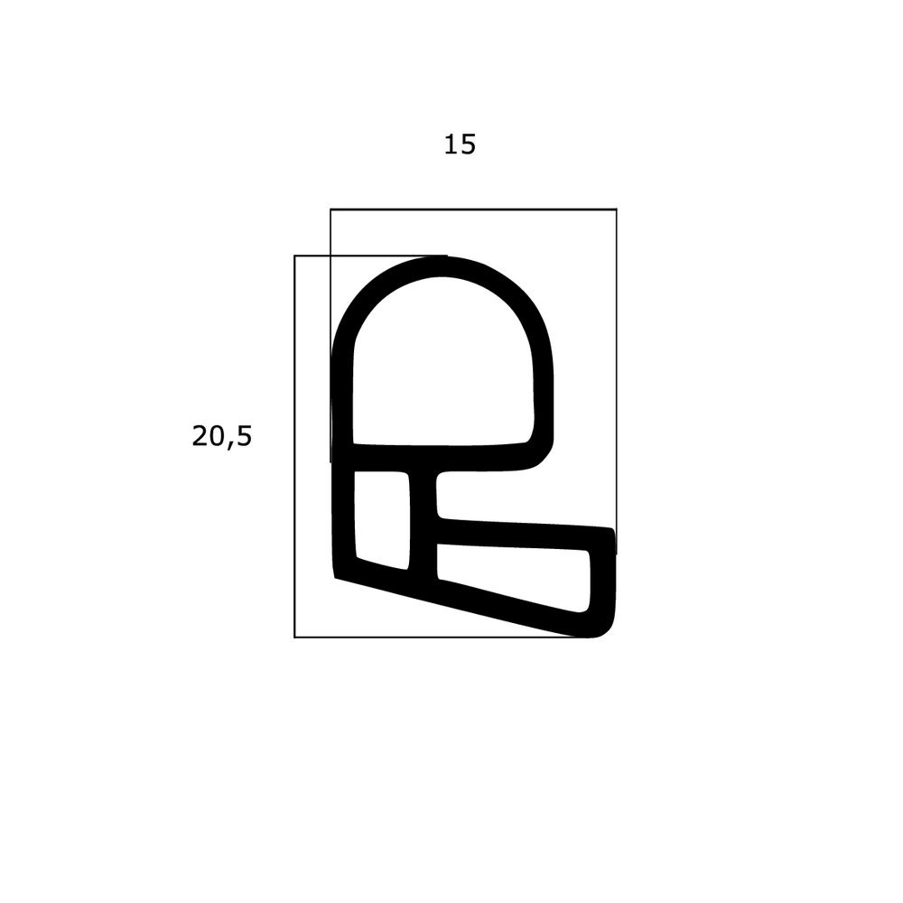 Türrahmen Dichtung - Stahlzargendichtung für Stahlprofile | 15 mm Breite | Farbe: beige