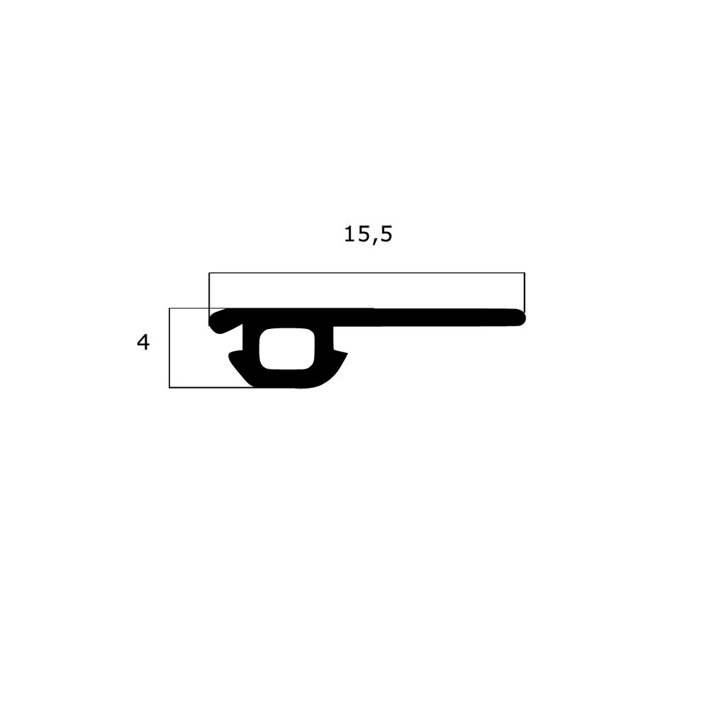 Anschlagdichtung für Deflex Fenster | 4 mm Höhe | Farbe: schwarz