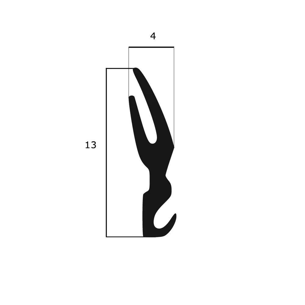Lippendichtungen - Anschlagdichtung mit Lippe und profiliertem Fuß | 13 mm Höhe | Farbe: grau 