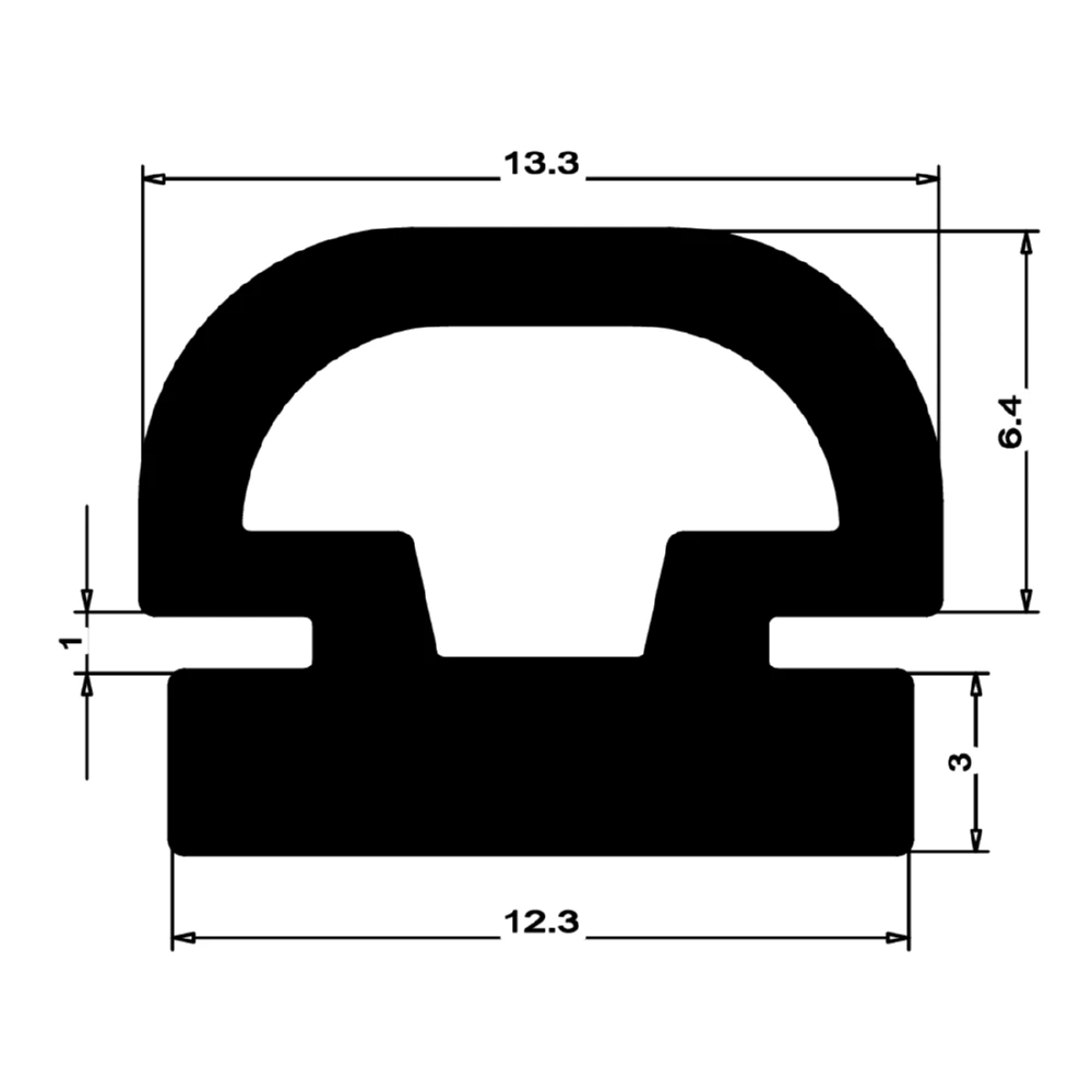 Anschlagdichtung mit Schlauch | 11 mm Höhe | Farbe: schwarz