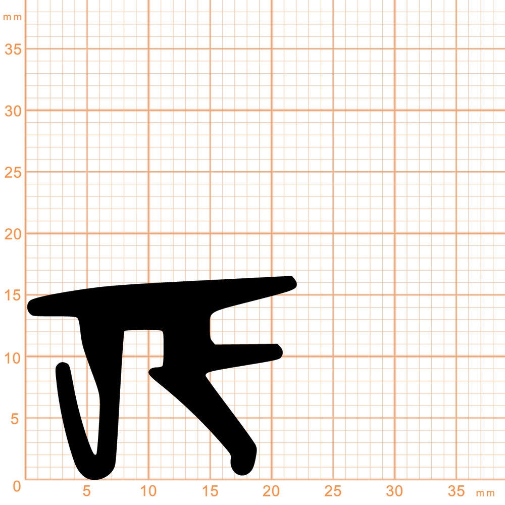 Verglasungsdichtungen - Verglasungsdichtung für Fenster | 22 mm Breite | Farbe: schwarz