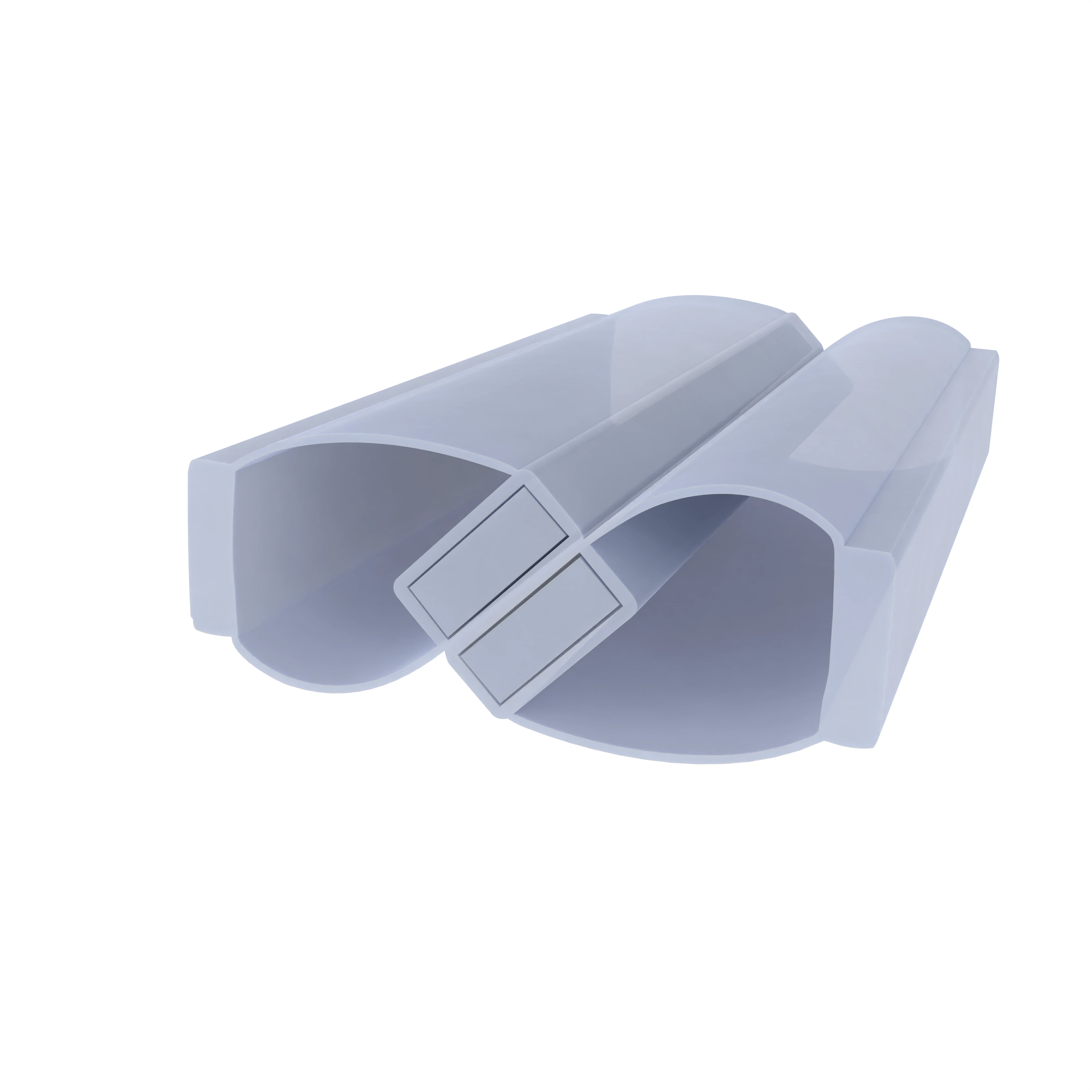 Selbstklebende Dusch-Magnetdichtung 180° Winkel|  8 – 12 mm Glasstärke | Farbe: transparent