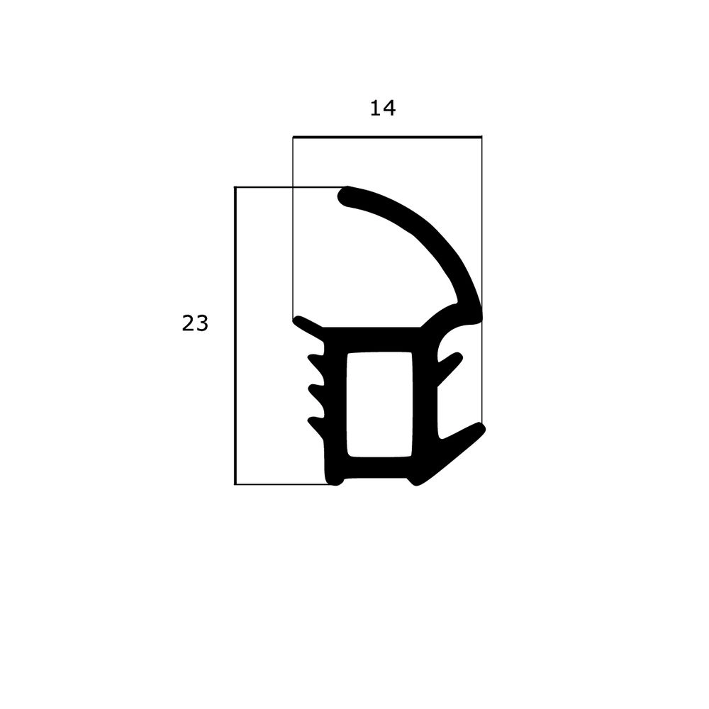 Türrahmen Dichtung - Feuerschutzdichtung für Teckentrup Stahltüren | 23 mm Höhe | Farbe: schwarz