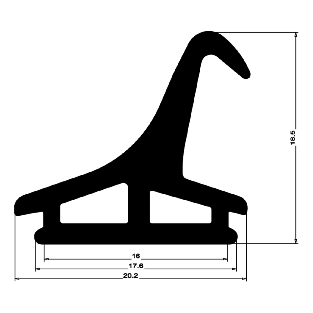 Mitteldichtung für Fenster | 24 mm Höhe | Farbe: schwarz