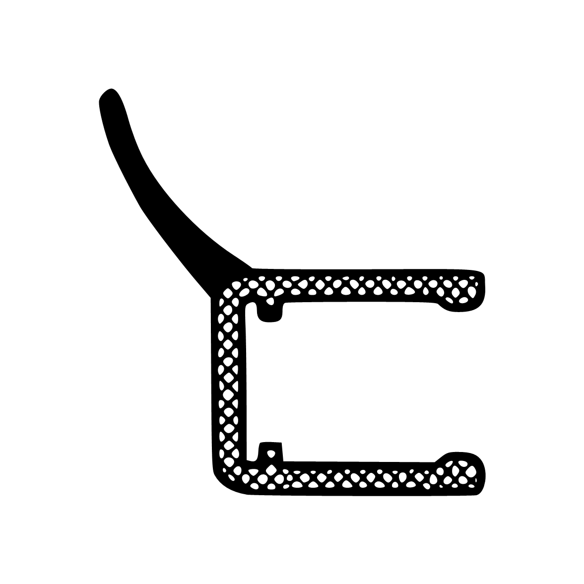 Senkrecht - Duschdichtung mit 135° Lippe | Glasstärke: 6 – 8 mm | Farbe: transparent