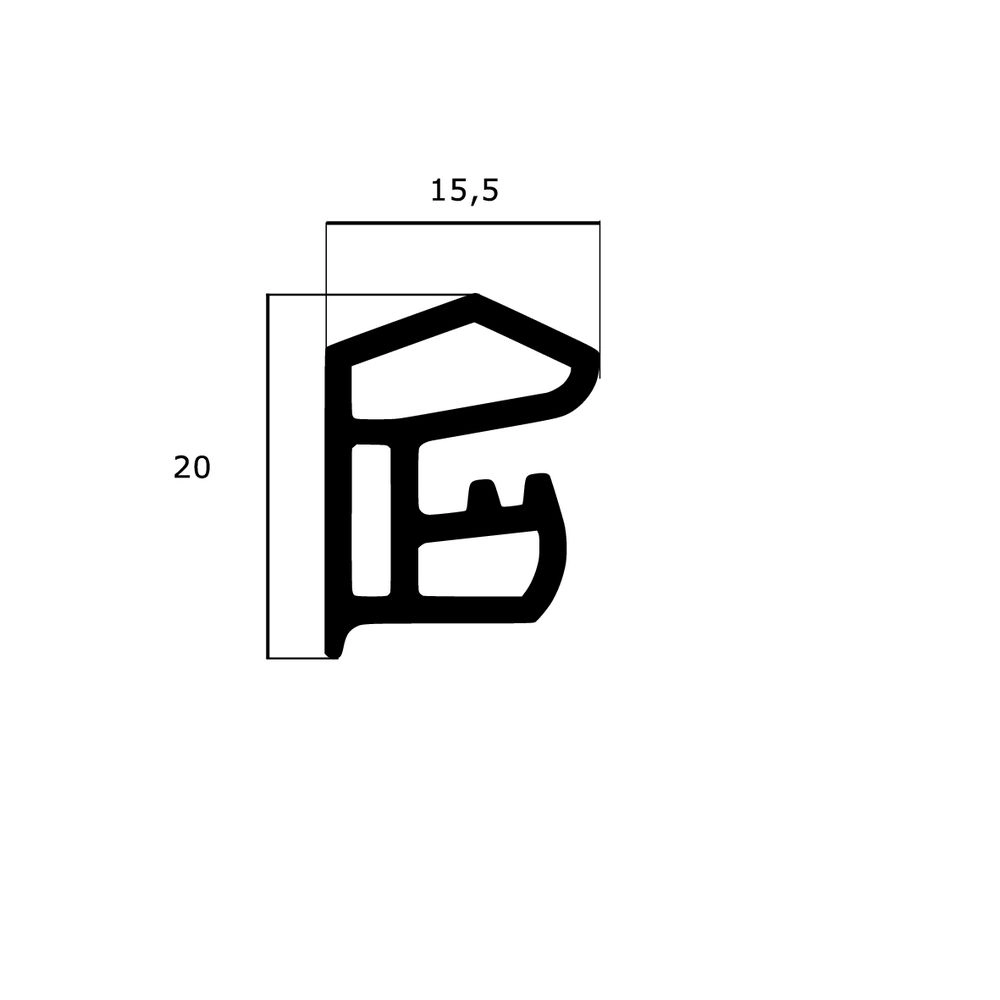 Türrahmen Dichtung - Stahlzargendichtung für Stahlprofile | 15,5 mm Breite | Farbe: schwarz
