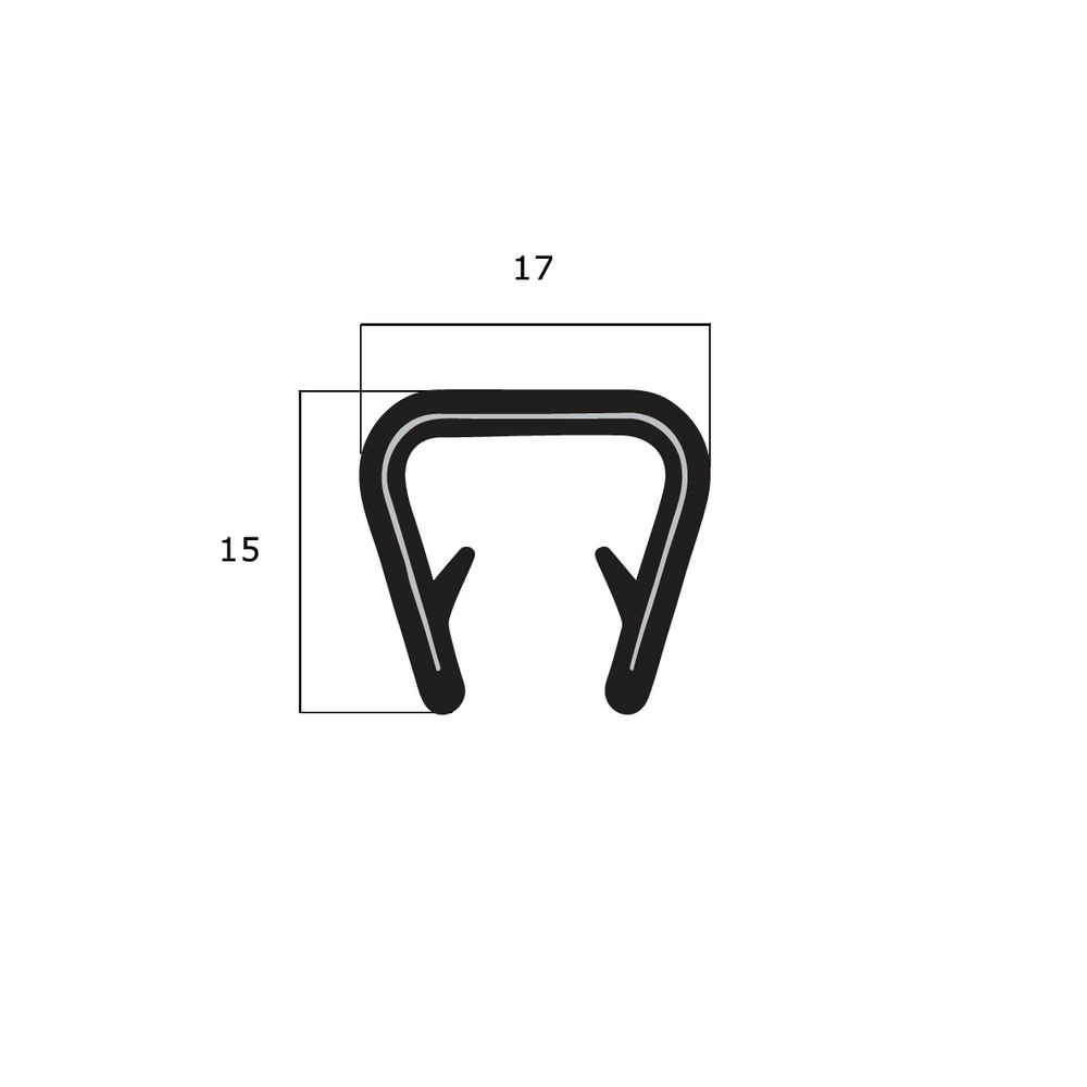 Kantenschutz - Kantenschutzprofil | Klemmbereich 9 - 12 mm | Farbe: schwarz