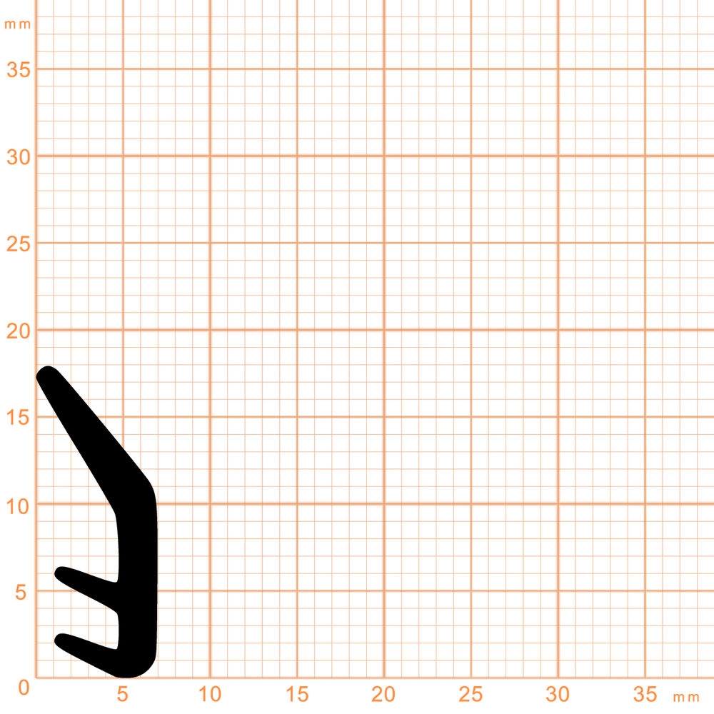 Dachfensterdichtungen - Fensterbankdichtung für Velux Fenster | Höhe: 18 mm | Farbe: schwarz