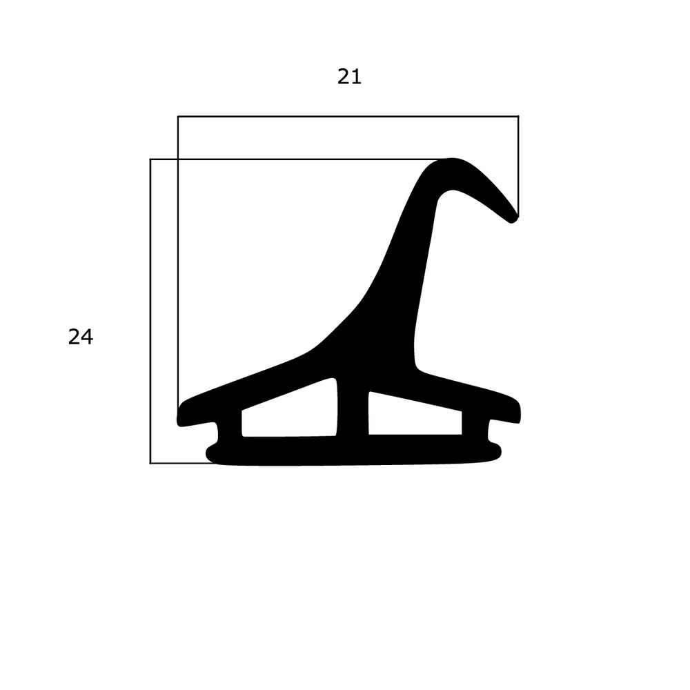Mitteldichtungen - Mitteldichtung für Fenster | 24 mm Höhe | Farbe: schwarz