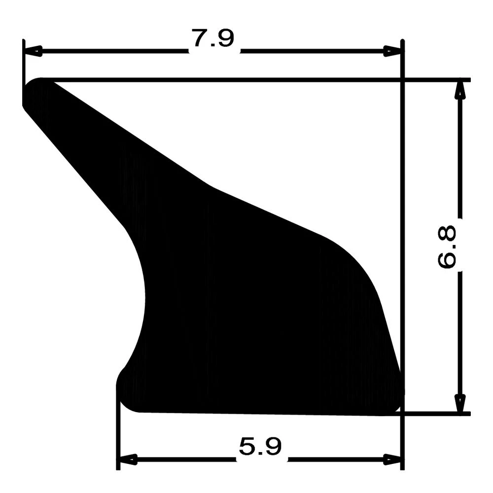 Anschlagdichtung mit Lippe und glattem Fuß | 7,5 mm Höhe | Farbe: schwarz