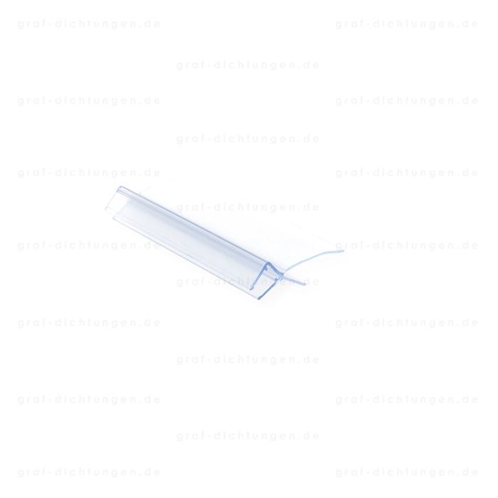 Waagrecht - Duschdichtung mit 135° Lippe | Glasstärke: 6 – 8 mm | Farbe: transparent