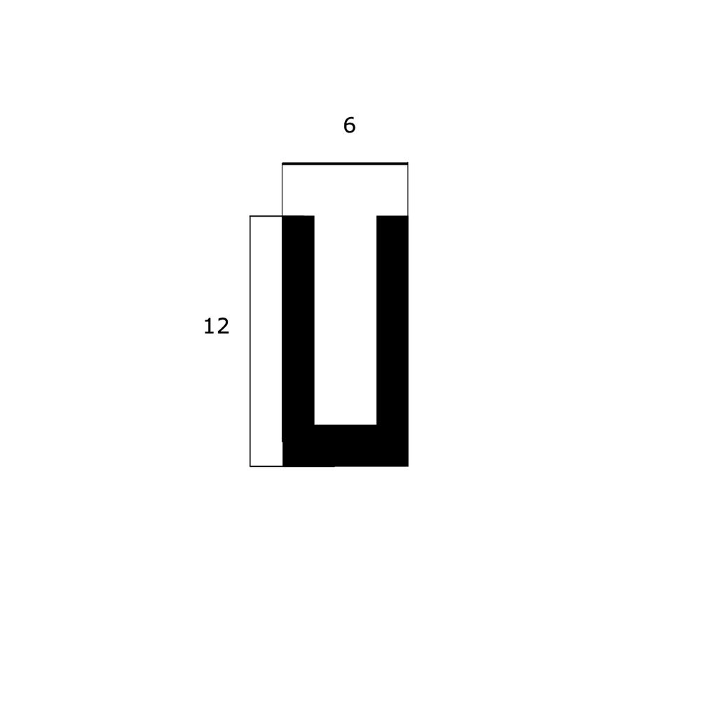 Kantenschutz - Kantenschutzprofil | Höhe: 12 mm | Farbe: schwarz