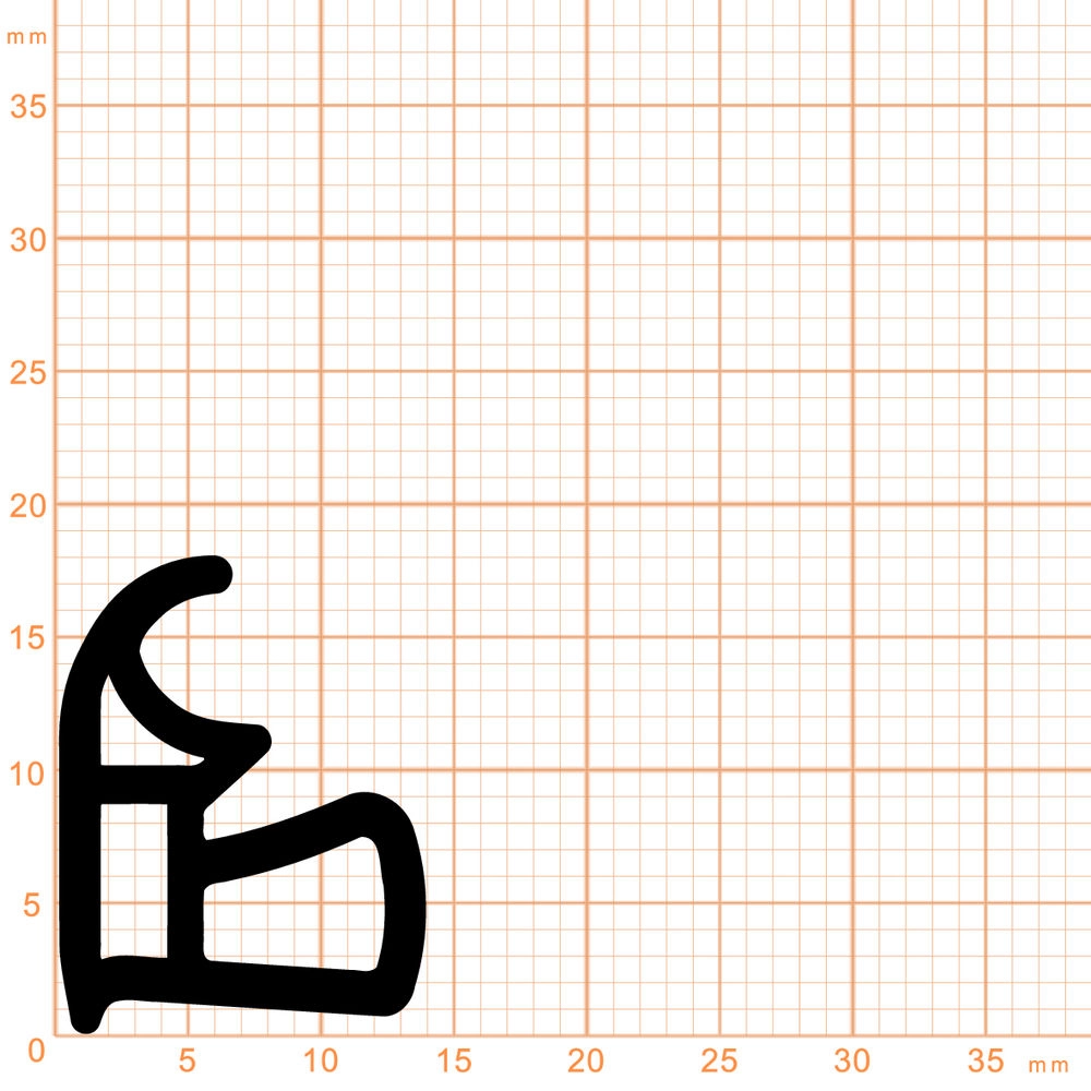 Türrahmen Dichtung - Stahlzargendichtung für Stahlprofile | 14 mm Breite | Farbe: weiß
