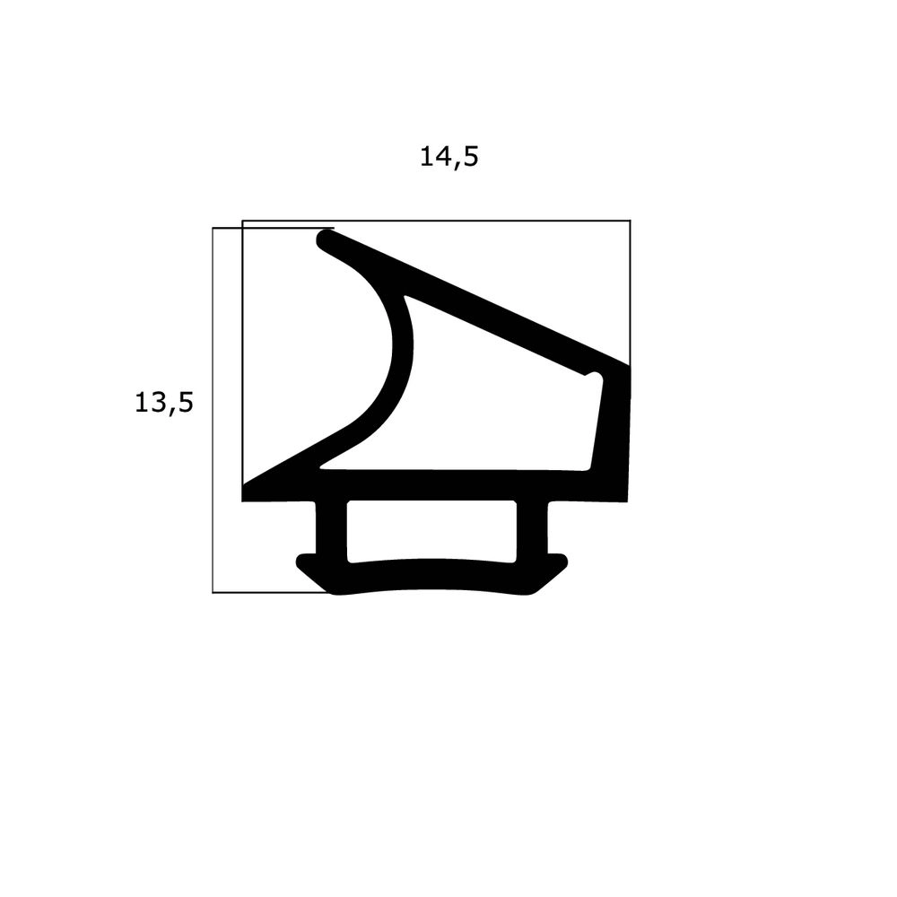 Lippendichtungen - Anschlagdichtung für Tore und Systemtüren | 13,5 mm Höhe | Farbe: weiß 