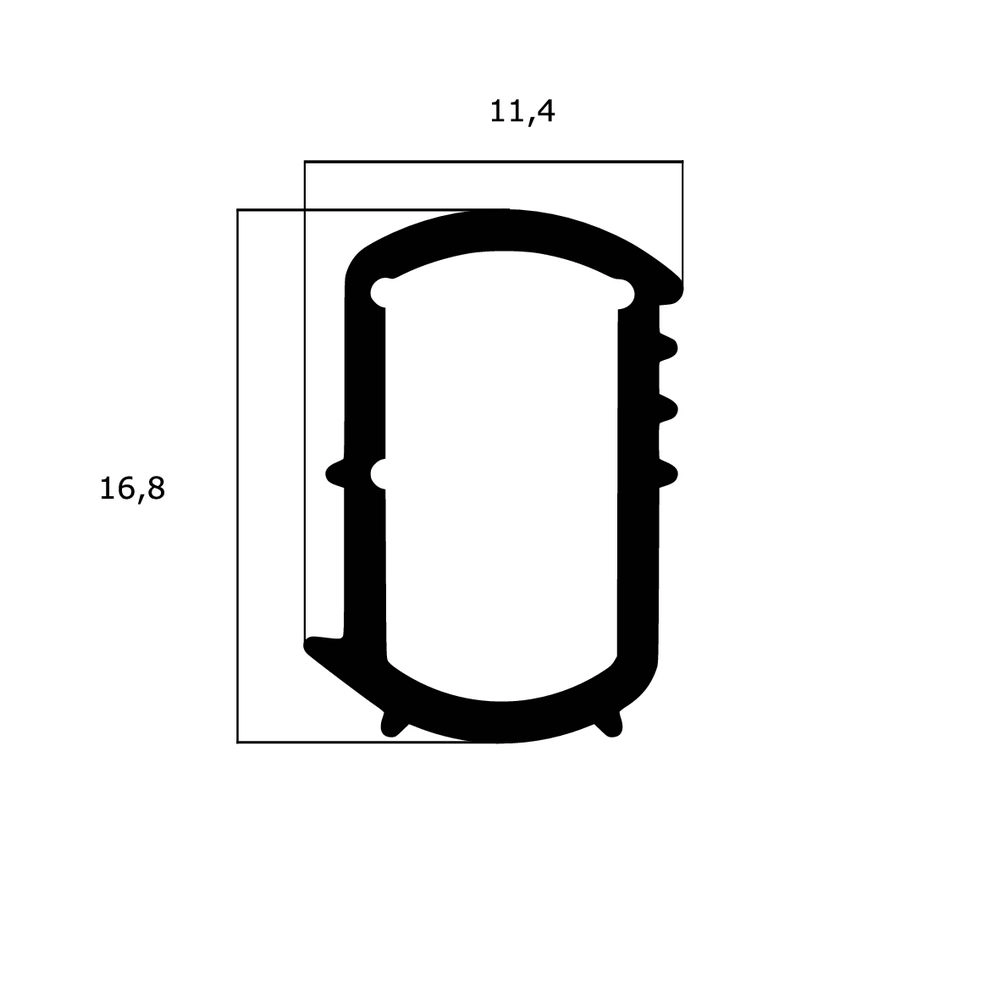 Türrahmen Dichtung - Stahlzargendichtung für senkrechte Nut | 11,4 mm Breite | Farbe: weiß