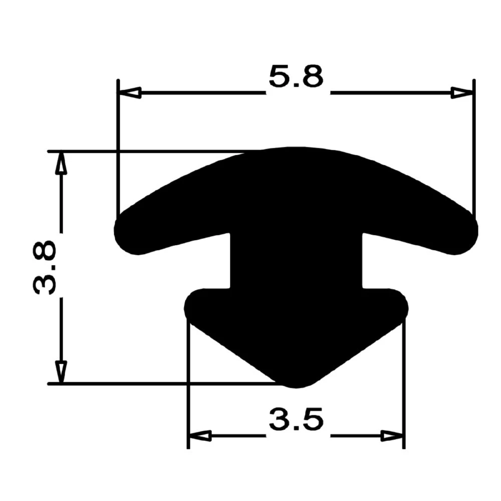 Treppenstufendichtung | Höhe: 4 mm | Farbe: schwarz